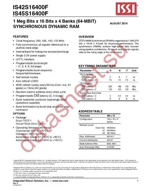 IS45S16400F-7BLA1-TR datasheet  